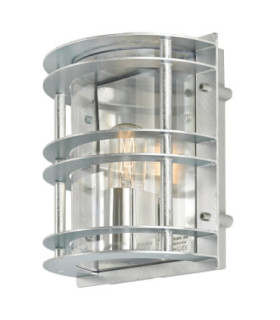 Stockholm 1 Light Outdoor Flush Wall Light Galvanised IP55 E27-1