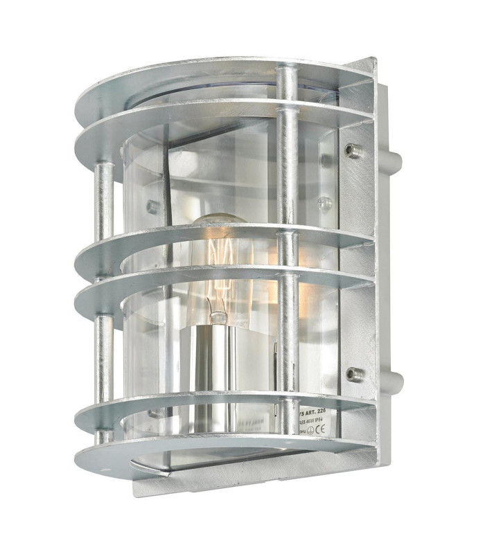 Stockholm 1 Light Outdoor Flush Wall Light Galvanised IP55 E27-1