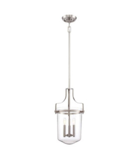 Penn Station 3 Light Ceiling Pendant Brushed Nickel E14-1