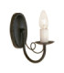 Minster 1 Light Indoor Candle Wall Light Black E14-1