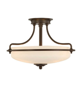 Griffin 3 Light Semi Flush Ceiling Light Palladian Bronze E27-1