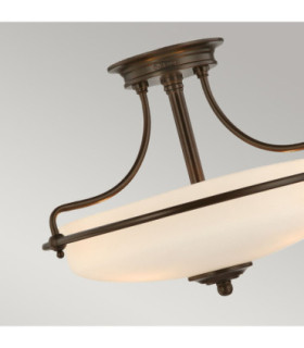 Griffin 3 Light Semi Flush Ceiling Light Palladian Bronze E27-2
