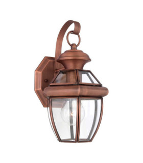 Newbury 1 Light Small Wall Lantern - Aged Copper E27-1