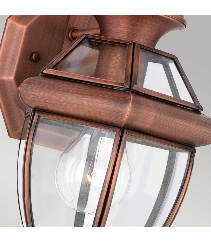 Newbury 1 Light Small Wall Lantern - Aged Copper E27-3