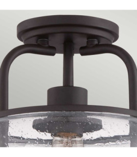 Trilogy 1 Light Small Semi Flush Ceiling Light Old Bronze E27-2