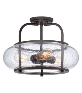 Trilogy 3 Light Medium Semi Flush Ceiling Light Old Bronze E27-1