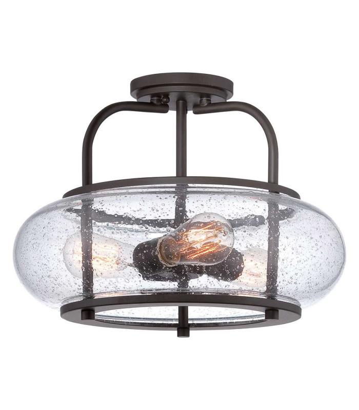 Trilogy 3 Light Medium Semi Flush Ceiling Light Old Bronze E27-1