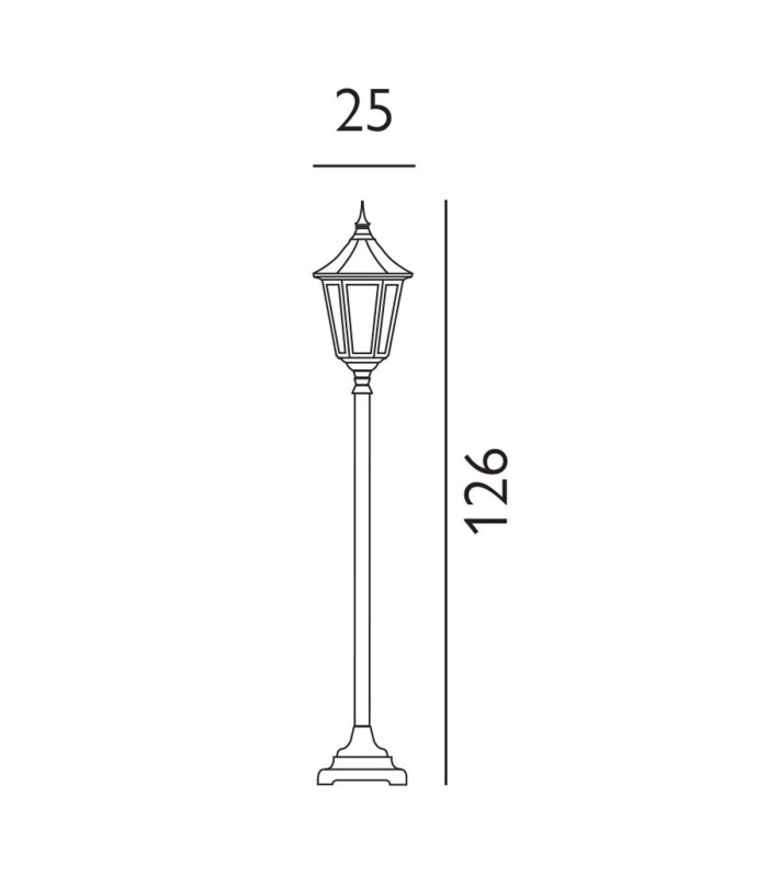 Valencia 1 Light Outdoor Bollard Lantern Black IP54 E27-3