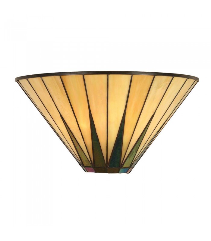 1 Light Indoor Star Tiffany Wall Uplighter Dark Bronze, Amber, E14 - 1