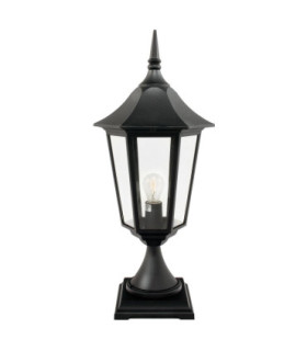 Valencia Grande 1 Light Outdoor Pedestal Lantern Black IP44 E27-1