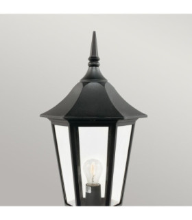 Valencia Grande 1 Light Outdoor Pedestal Lantern Black IP44 E27-2