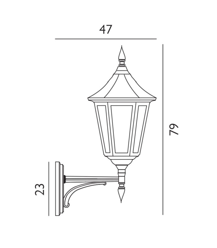 Valencia Grande 1 Light Outdoor Wall Lantern Light Black IP54 E27-4