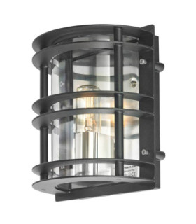Stockholm 1 Light Outdoor Wall Light Black IP55 E27-1