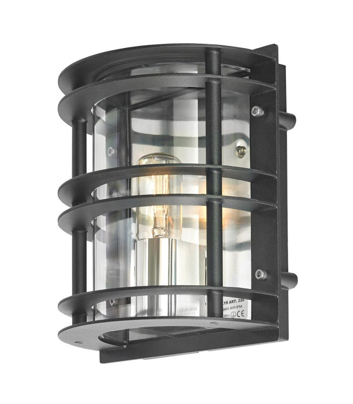 Stockholm 1 Light Outdoor Wall Light Black IP55 E27-1