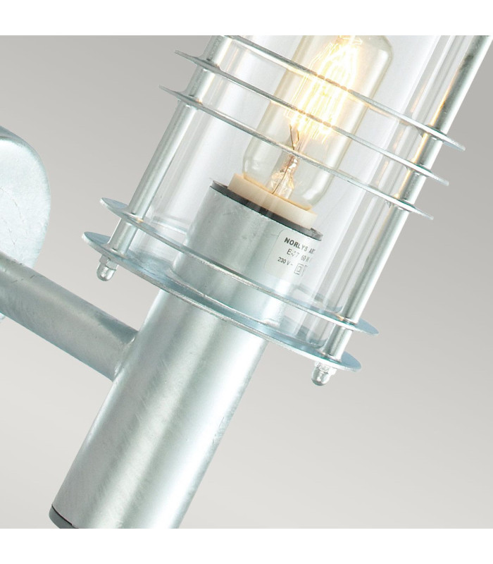 Stockholm 1 Light Outdoor Wall Lantern Light Galvanised IP54 E27-3