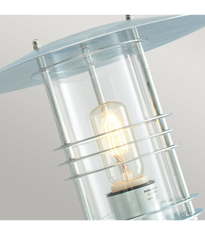 Stockholm 1 Light Outdoor Wall Lantern Light Galvanised IP54 E27-4