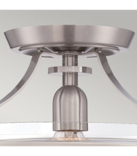 Penn Station 1 Light Semi Flush Ceiling Light Brushed Nickel E27-2