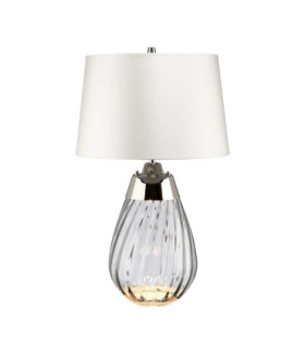 Lena 2 Light Small Smoke Table Lamp with Off-white Shade Smoke-tinted Glass  Off-White Shade E27-1
