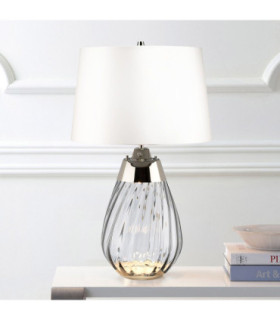 Lena 2 Light Small Smoke Table Lamp with Off-white Shade Smoke-tinted Glass  Off-White Shade E27-2