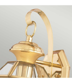 Newbury 1 Light Outdoor Small Wall Lantern Light Polished Brass IP44 E27-2