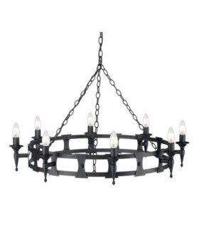 Saxon 8 Light Chandelier Black Finish E14-1