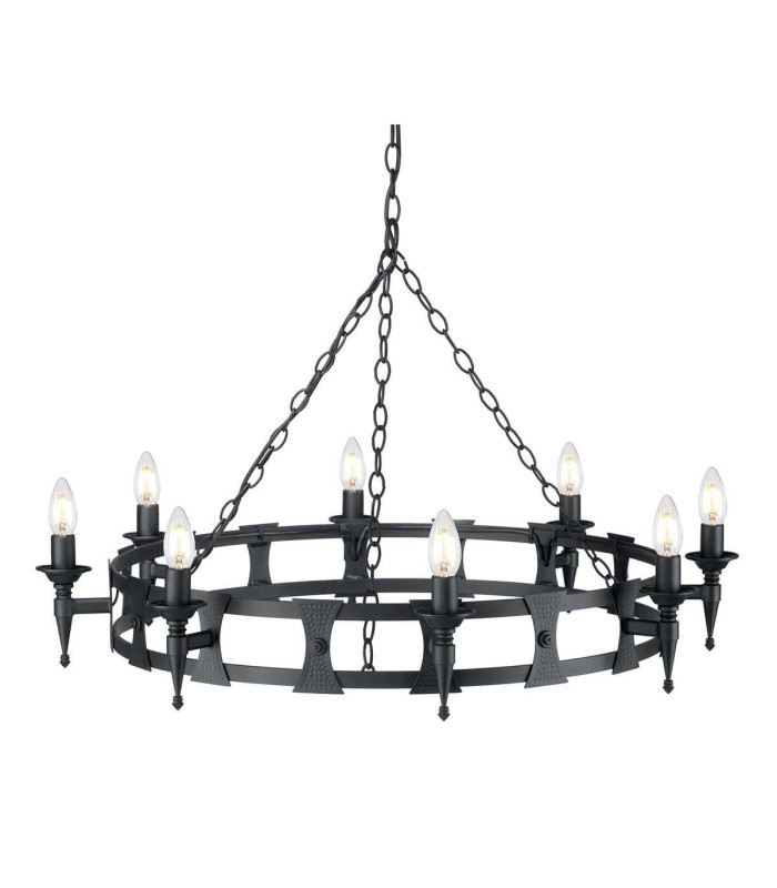 Saxon 8 Light Chandelier Black Finish E14-1