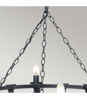 Saxon 8 Light Chandelier Black Finish E14-2