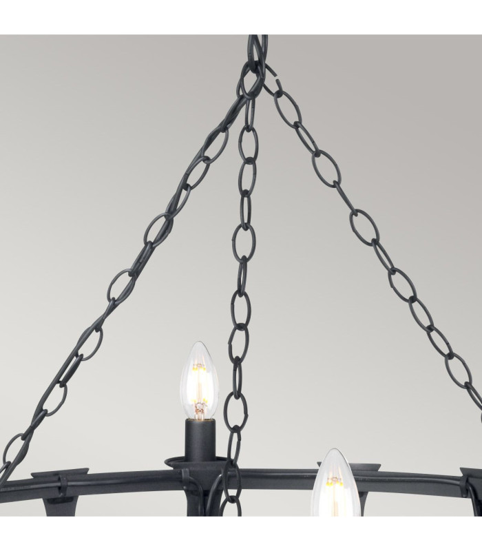 Saxon 8 Light Chandelier Black Finish E14-2
