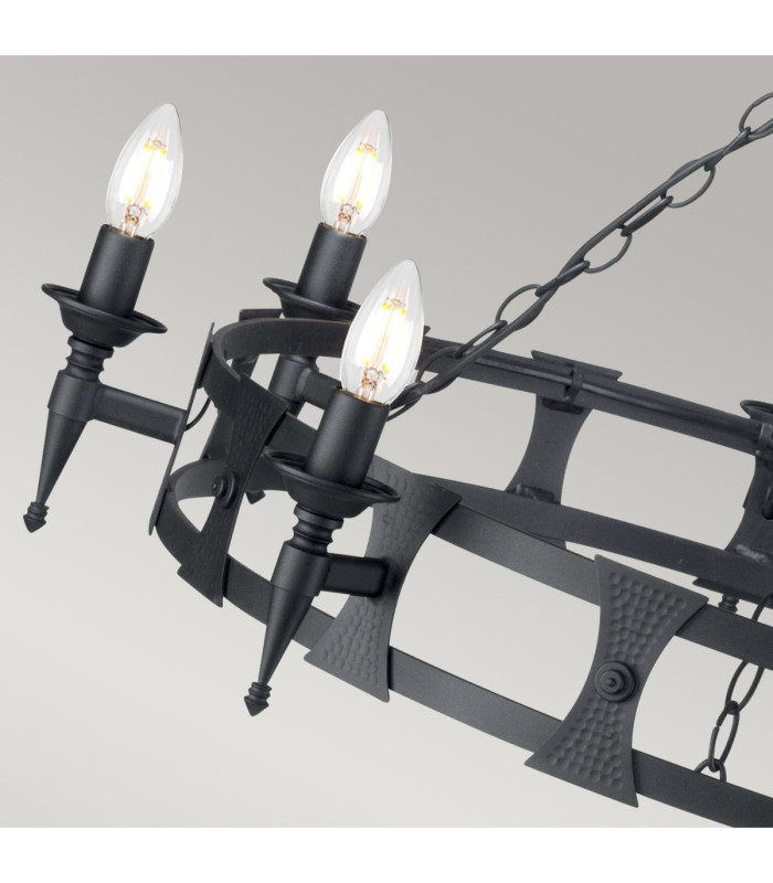 Saxon 8 Light Chandelier Black Finish E14-3