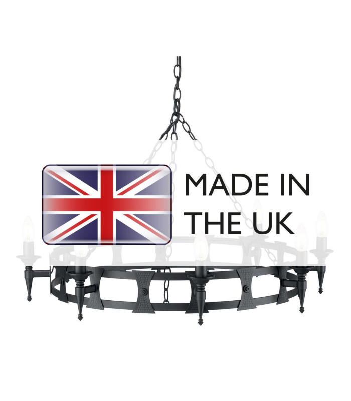Saxon 8 Light Chandelier Black Finish E14-4