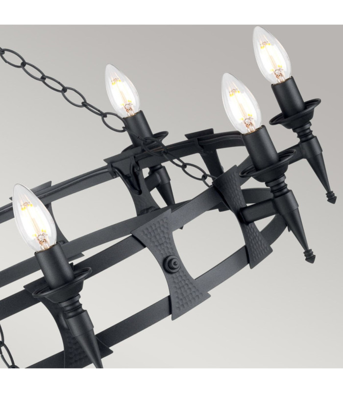 Saxon 8 Light Chandelier Black Finish E14-5