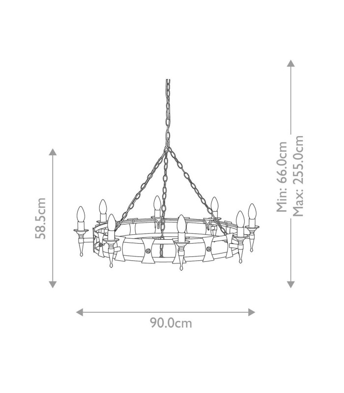 Saxon 8 Light Chandelier Black Finish E14-6