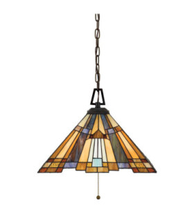 Inglenook 3 Light Ceiling Pendant Bronze Tiffany E27-1