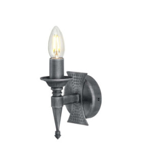 Saxon 1 Light Indoor Candle Wall Light Silver Black E14-1