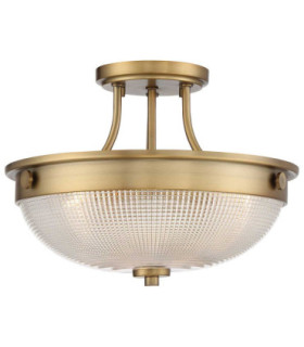 Mantle 2 Light Semi-Flush - Weathered Brass E27-1