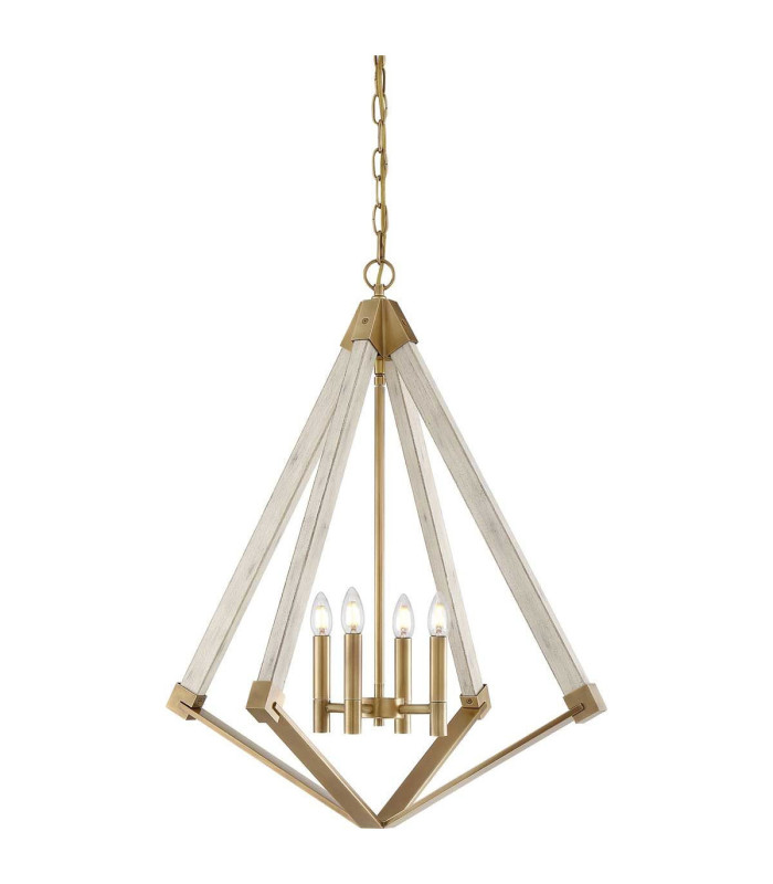 View Point 4 Light Cage Ceiling Pendant - Brass Finish E14-1