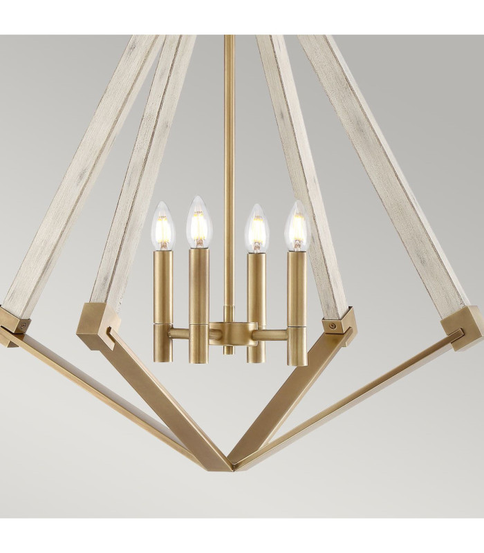 View Point 4 Light Cage Ceiling Pendant - Brass Finish E14-3