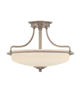 Griffin 3 Light Semi Flush Ceiling Light Antique Nickel E27-1