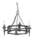 Saxon Chandelier 3 Light Black Silver Finish E14-1