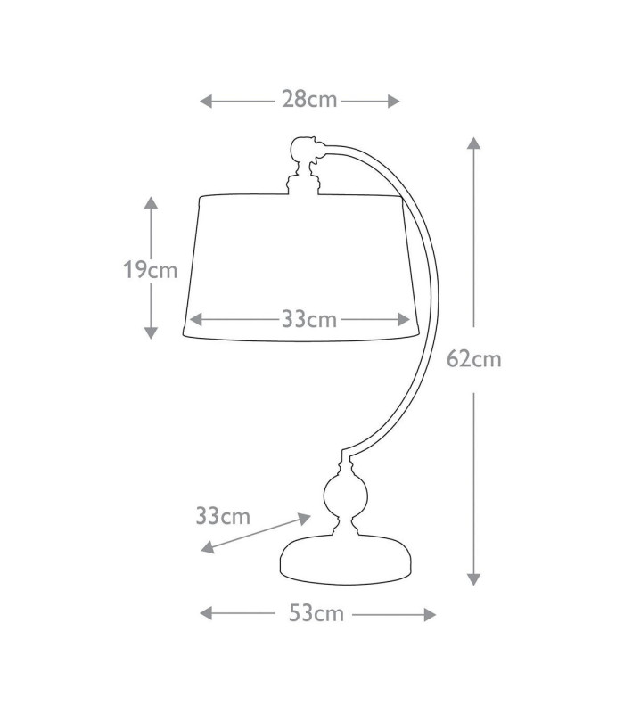 Jenkins 1 Light Table Lamp Polished Nickel E27-5