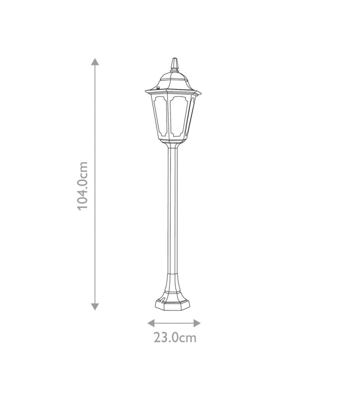 Parish 1 Light Outdoor Bollard Lantern Black IP44 E27-6