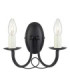 Minster 2 Light Indoor Candle Wall Light Black E14-1