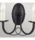 Minster 2 Light Indoor Candle Wall Light Black E14-3