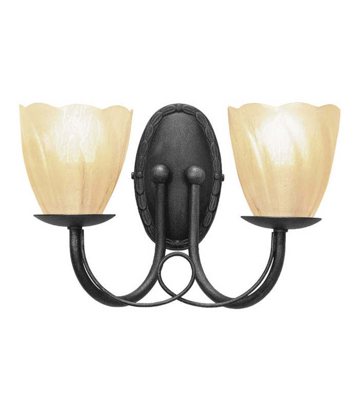 Minster 2 Light Indoor Candle Wall Light Black E14-5