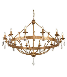 Windsor 12 Light Pendant Chandelier - Gold Patina-1
