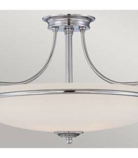 Griffin 3 Light Semi Flush Ceiling Light Polished Chrome E27-2