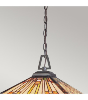 Stephen 3 Light Tiffany Ceiling Pendant Vintage Bronze E27-2