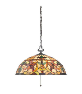 Kami 3 Light Tiffany Ceiling Pendant Vintage Bronze E27-1