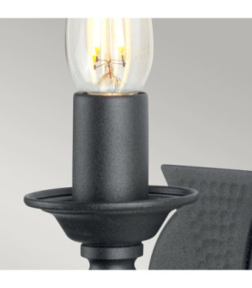 Saxon 1 Light Indoor Candle Wall Light Black E14-2