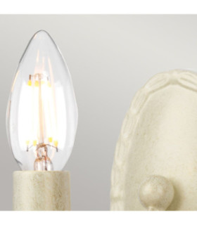 Minster 1 Light Indoor Candle Wall Light Gold Ivory E14-2
